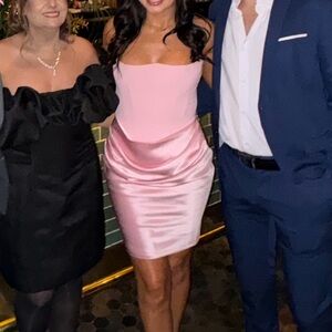 Rose Shadow Strapless Corset MINI Dress